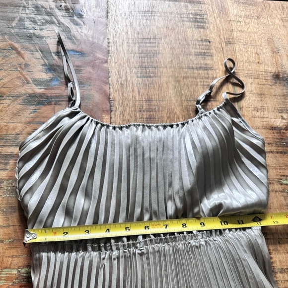 NWOT Allsaints Silvi Metalic Cream Champagne Plated Dress Size XS - Picture 9 of 17